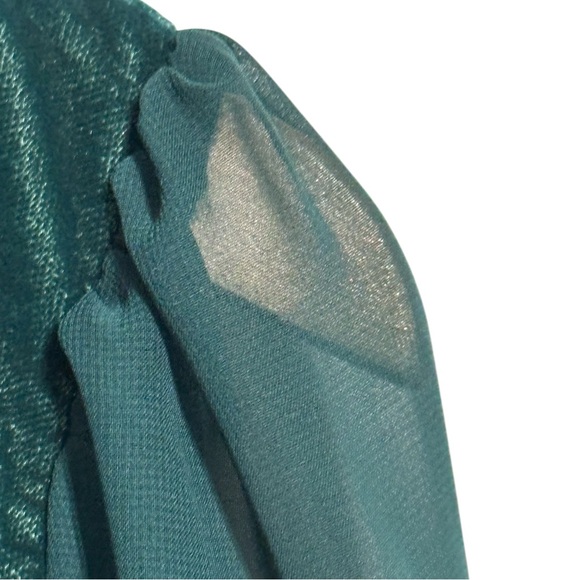 J. Crew Factory NWT Forest Green Velvet Holiday Party Shear Sleeve Mini Dress - Picture 8 of 14